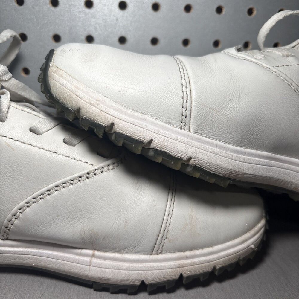 True Linkswear Lux Pro Tour Golf Shoes Mens Sz 11 White Gray Leather Spikeless - Picture 9 of 14
